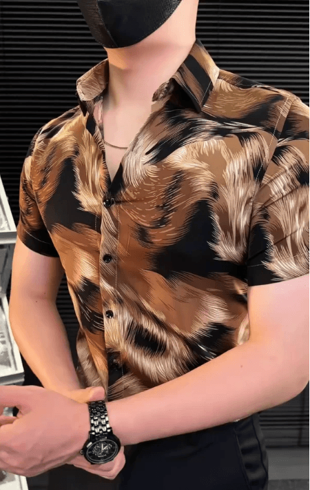 Men's Tiger Stripes Print Shirt