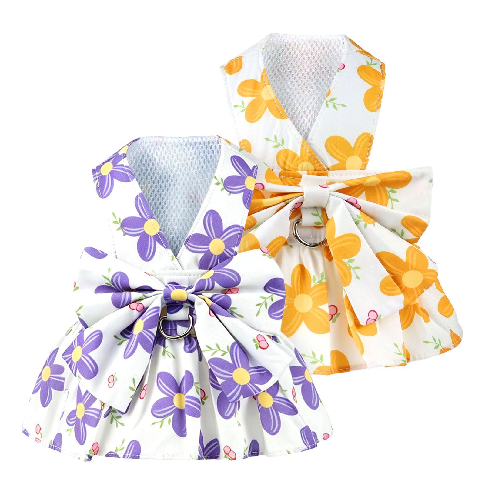 Small Dog Harness Dress With Bow