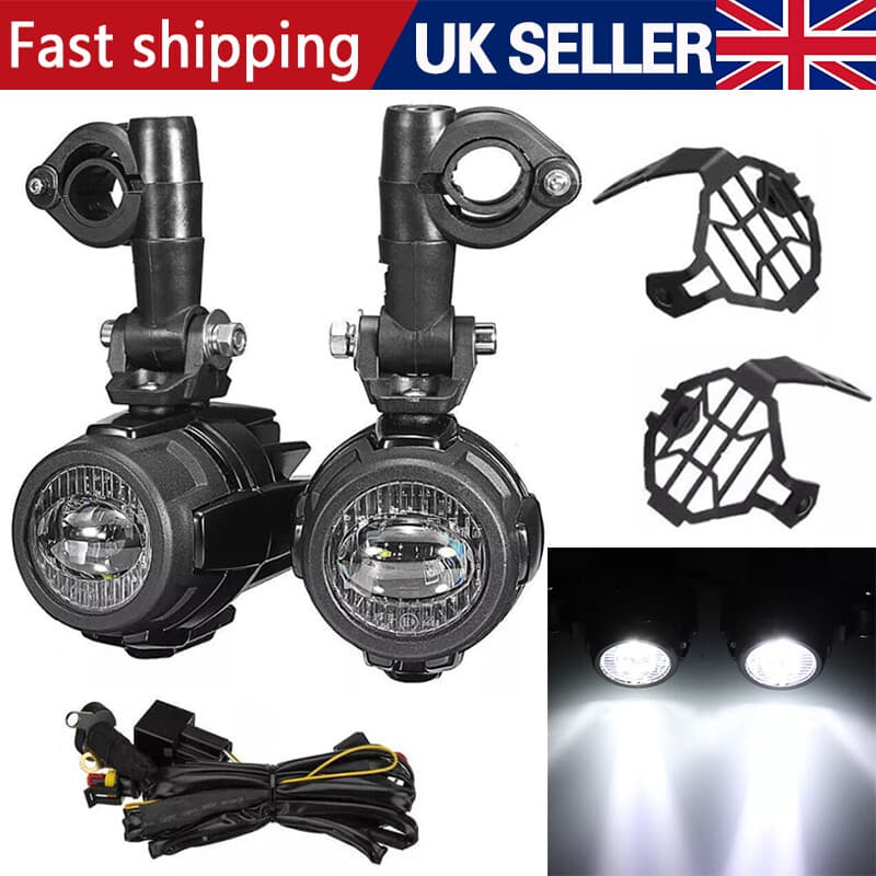 Motorcycle LED Auxiliary Headlight Pair
