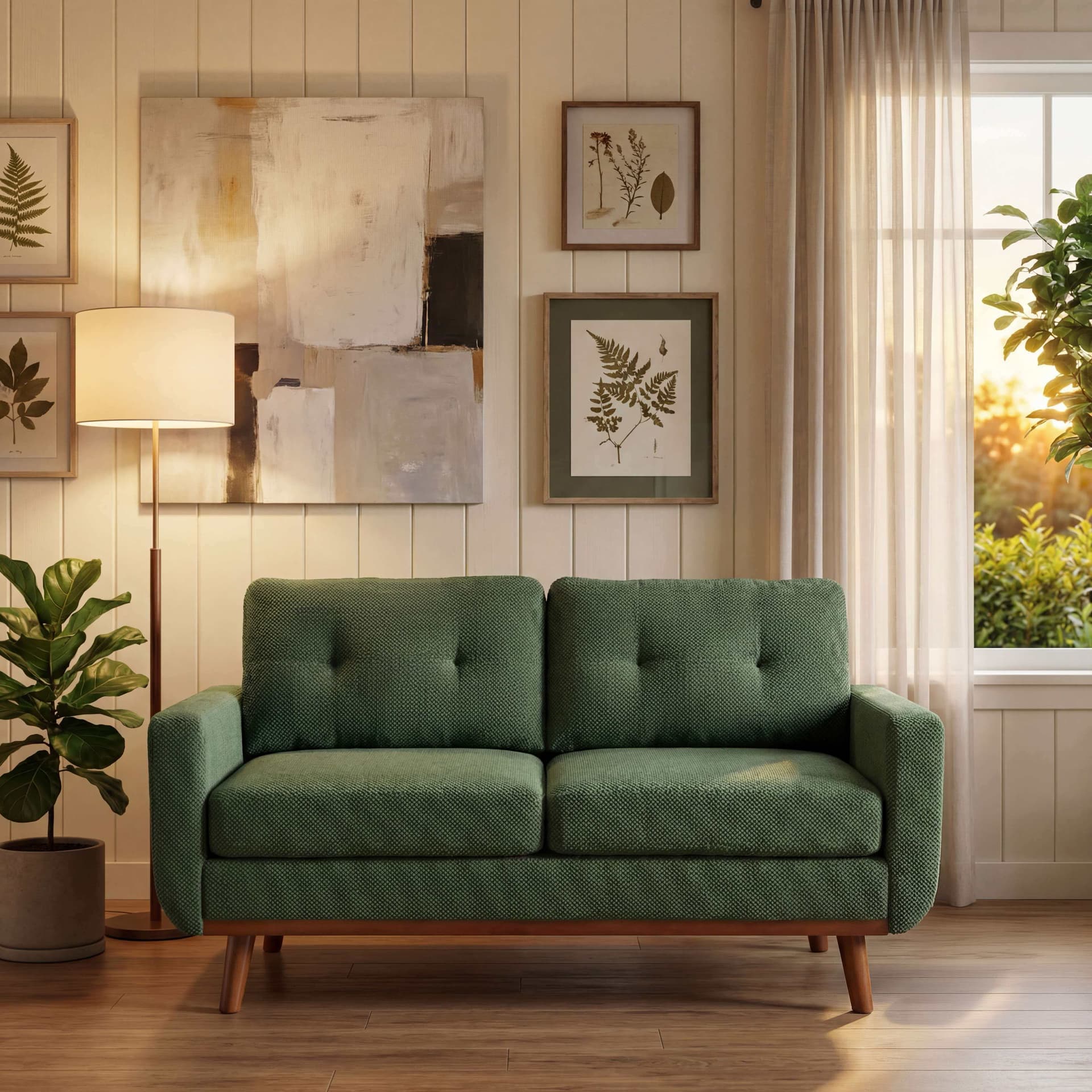 65-Inch Modern Two-Seater Sofa