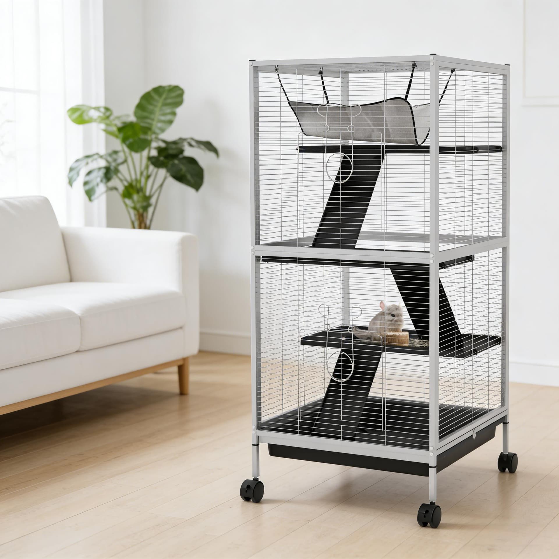 Spacious Rolling Pet Hutch