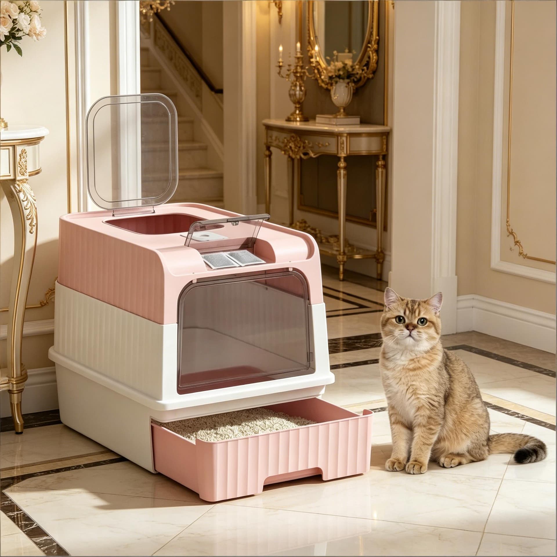 Enclosed Compact Litter Box
