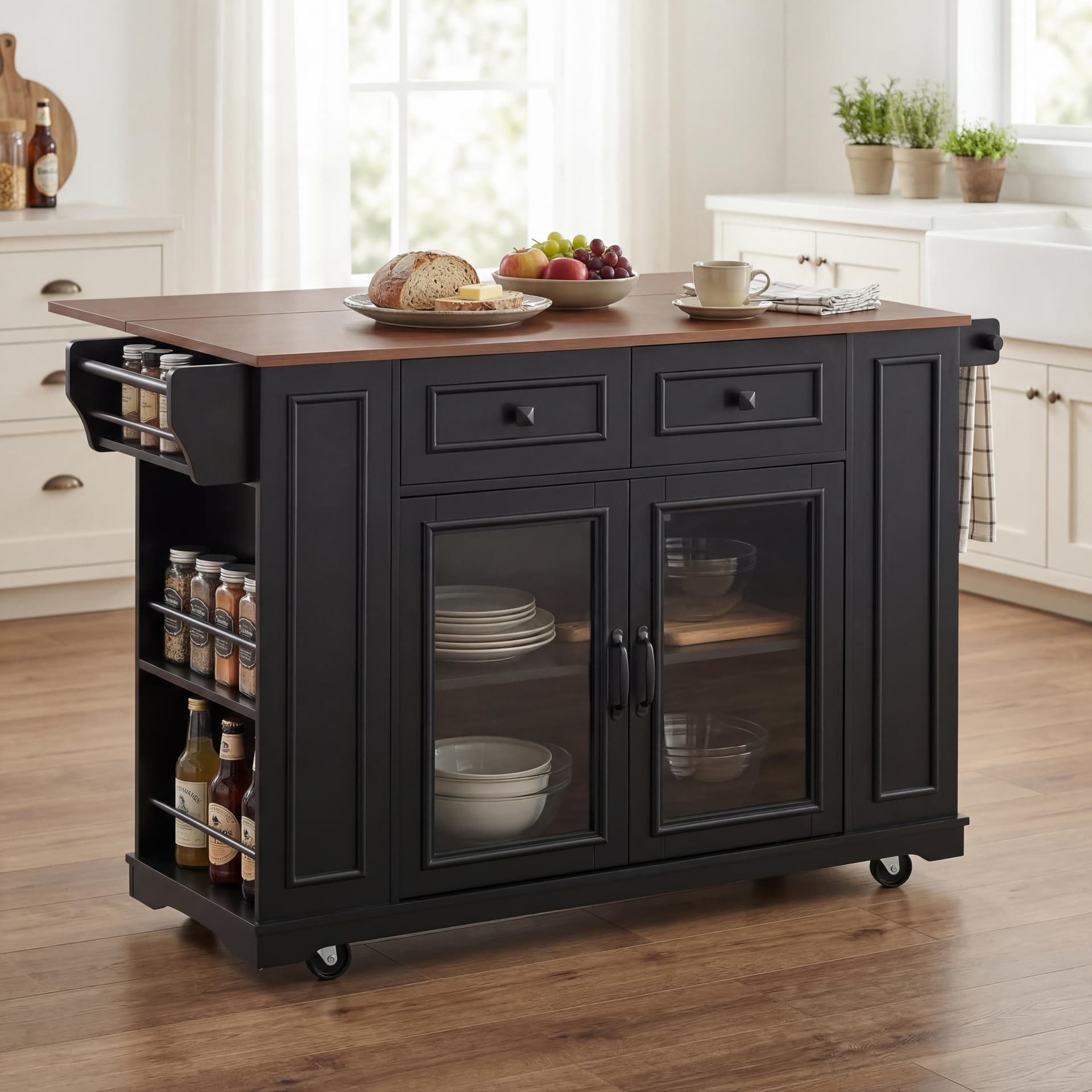54-Inch Mobile Kitchen Island Cart