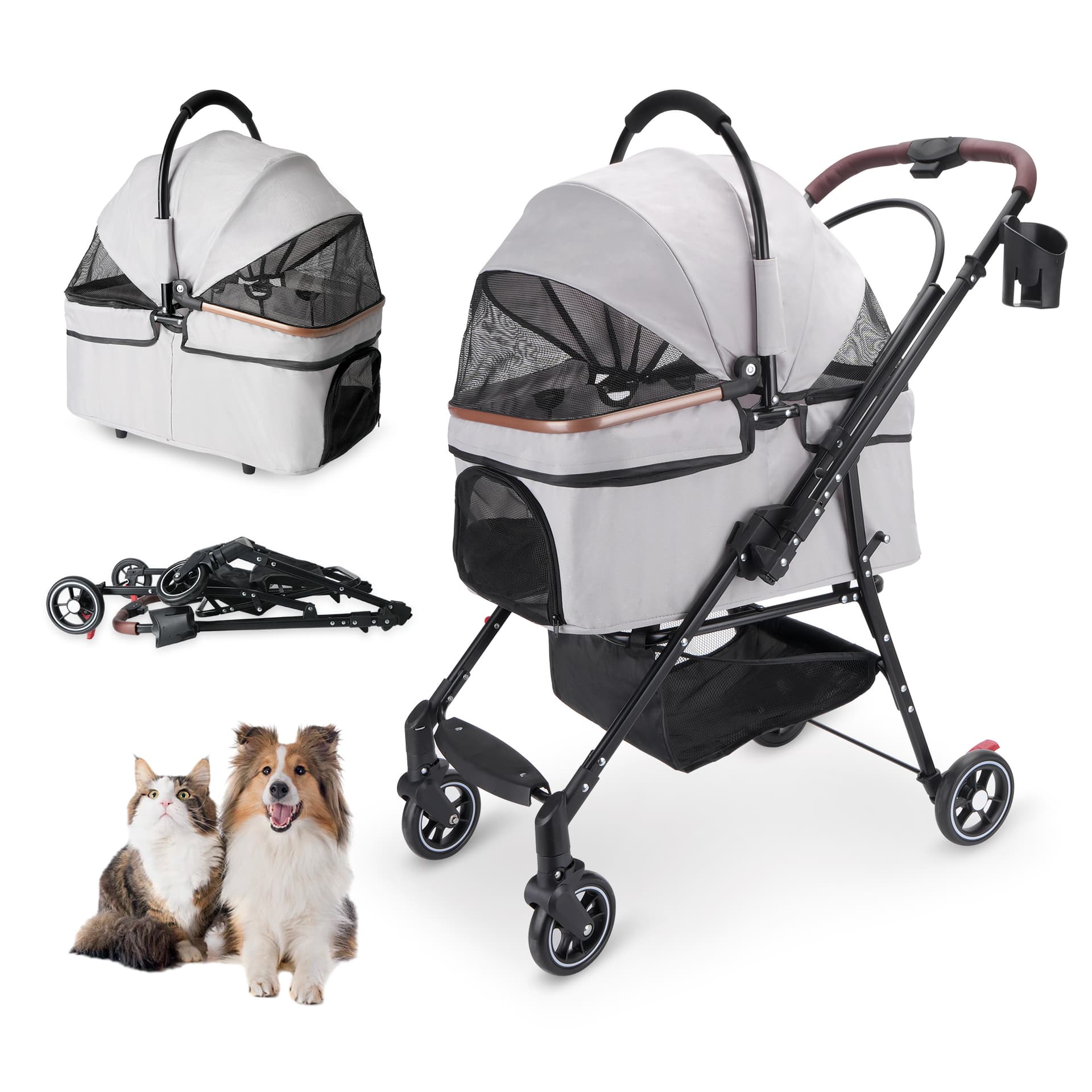 Foldable Four Wheel Pet Stroller