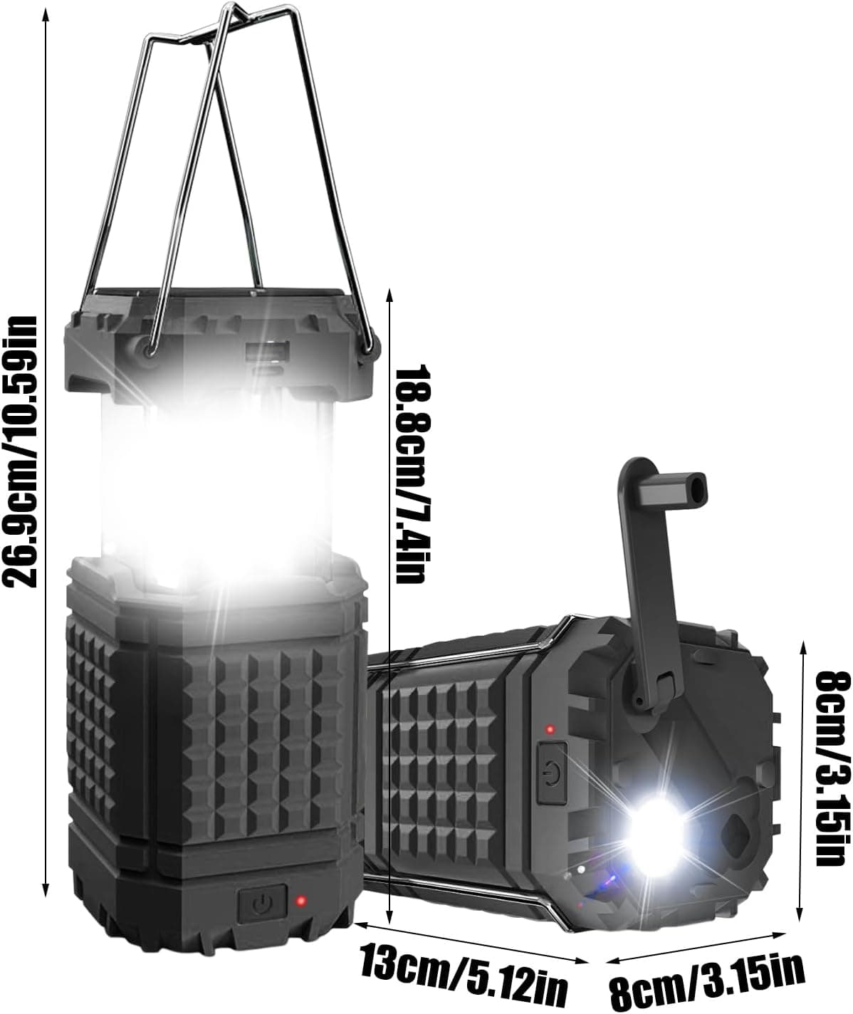 Solar Hand Crank LED Lantern